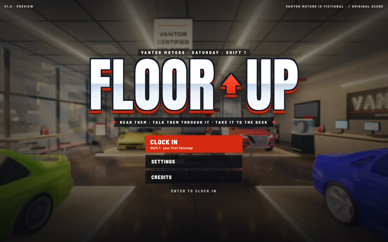 The Floor Up title screen